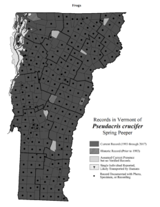 Records in Vermont of Pseudacris crucifer (Spring Peeper)